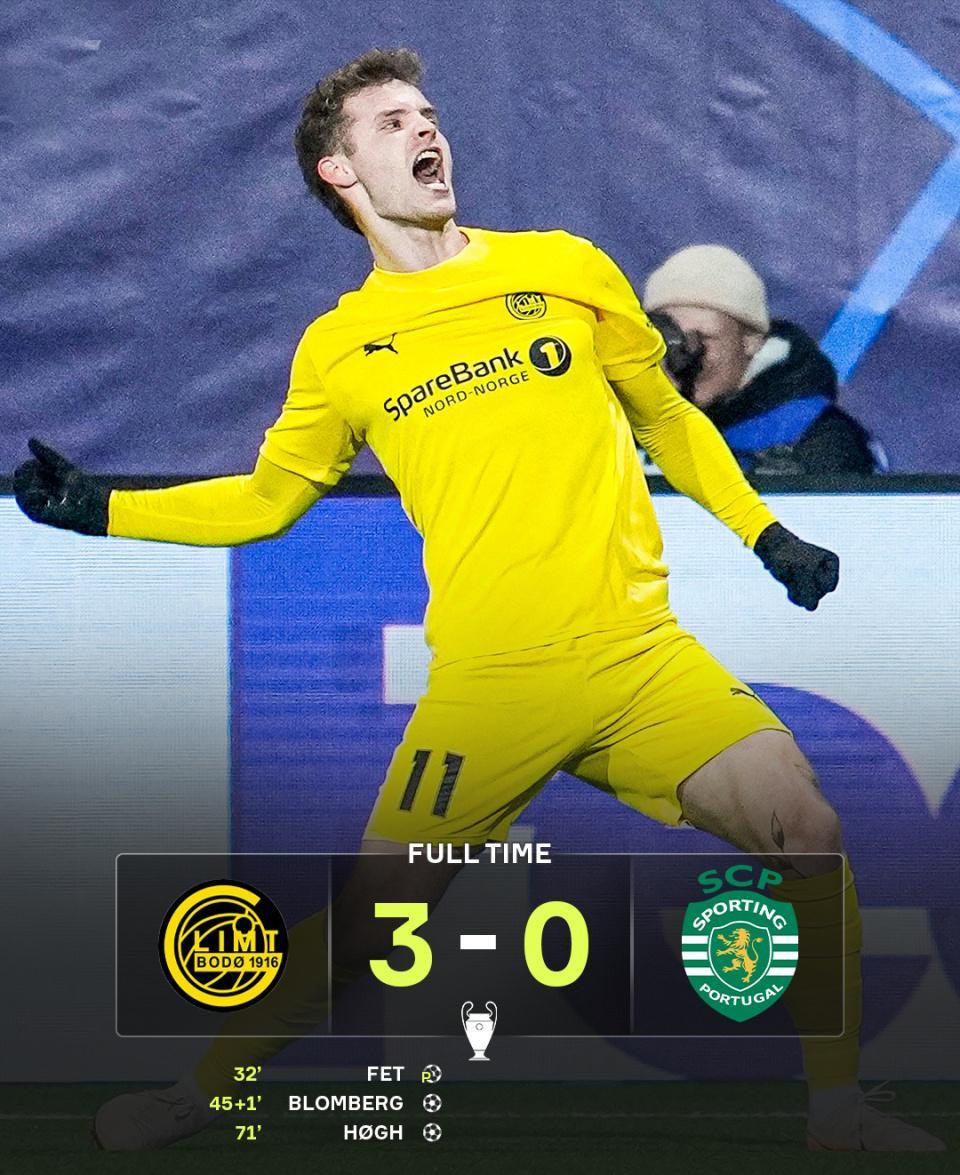 开云app-一场3-0！让欧冠大黑马再创奇迹：博德闪耀3-0，双杀国米击败曼城